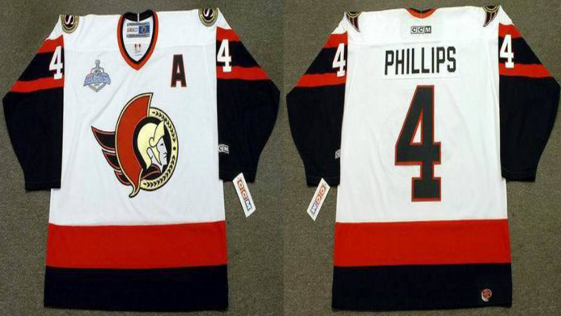2019 Men Ottawa Senators #4 Phillips white CCM NHL jerseys->ottawa senators->NHL Jersey
